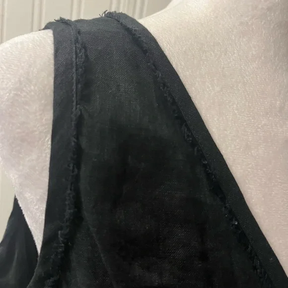 Talbots Black V-Neck Sleeveless Linen Dress - Picture 7 of 9